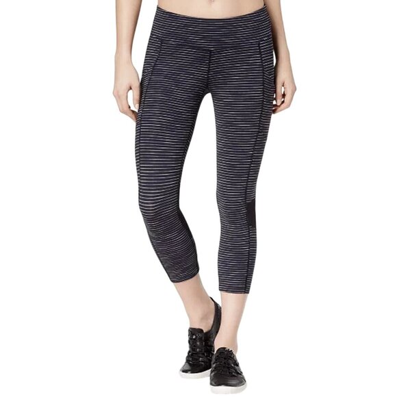 Calvin Klein Performance Sweat-Wicking Striped Cropped Leggings - Medium - Picture 1 of 9